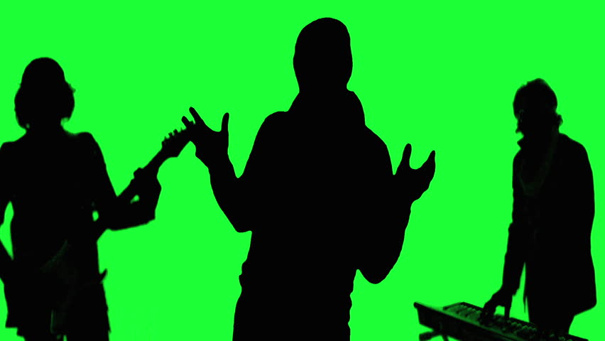 852x480 Cool Rock Band Performing On The Colorful Background. Three