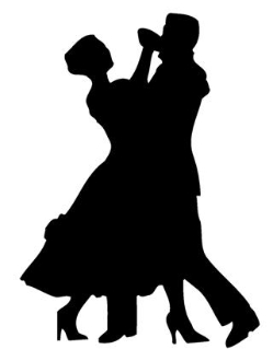 249x330 Ballroom Dancers Silhouette Decal Sticker