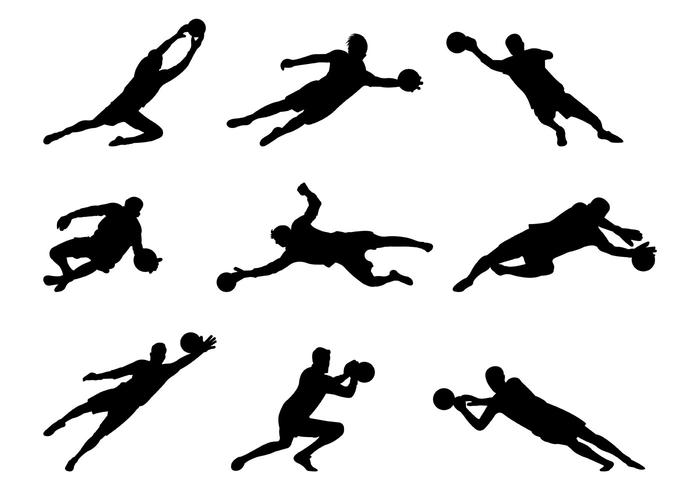 700x490 Set Of Goal Keeper Silhouettes