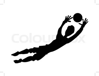 320x246 Vector Illustration Of Goalkeeper's Silhouette Under The White
