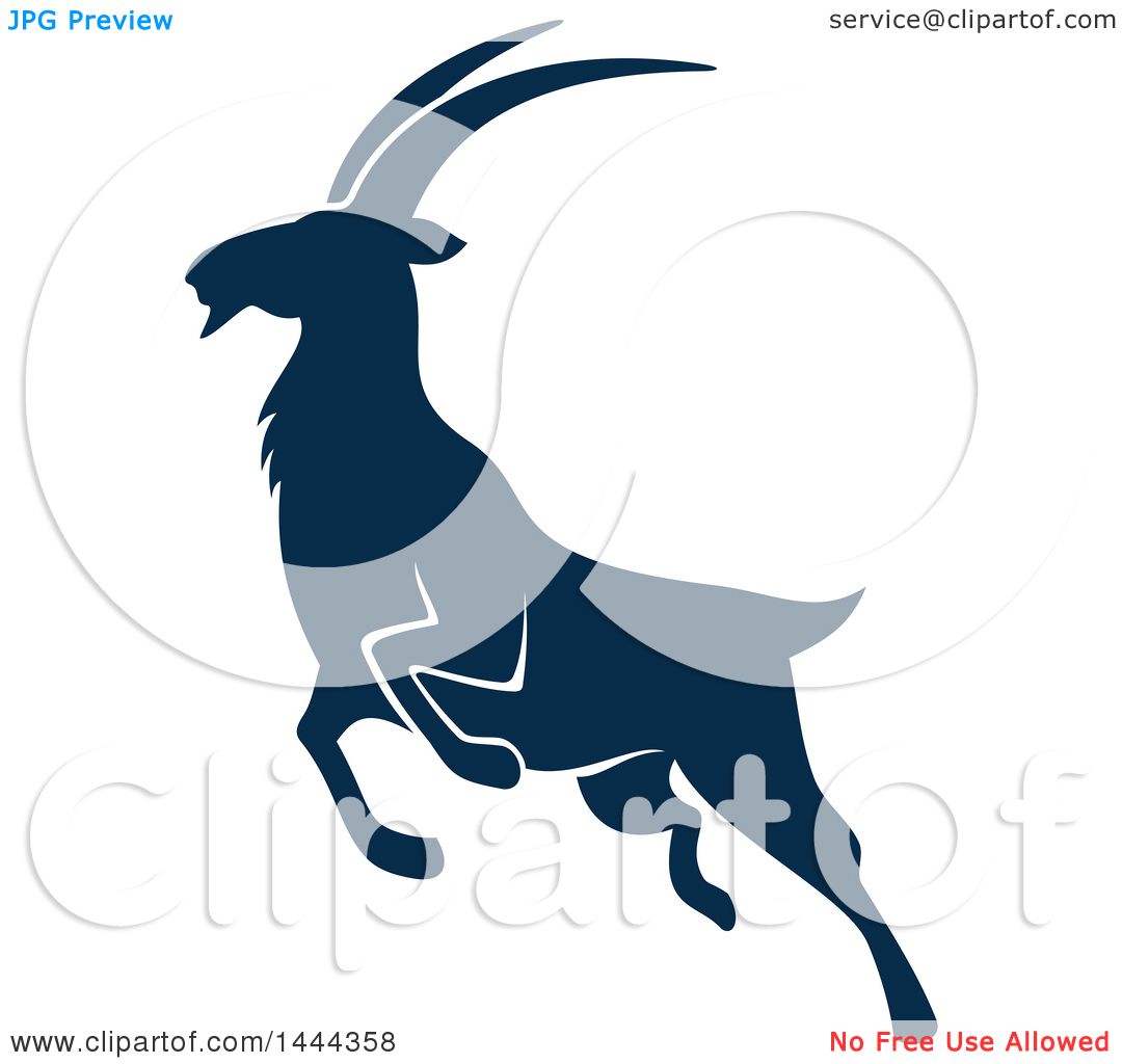 1080x1024 Clipart Of A Navy Blue Mountain Goat With A White Outline
