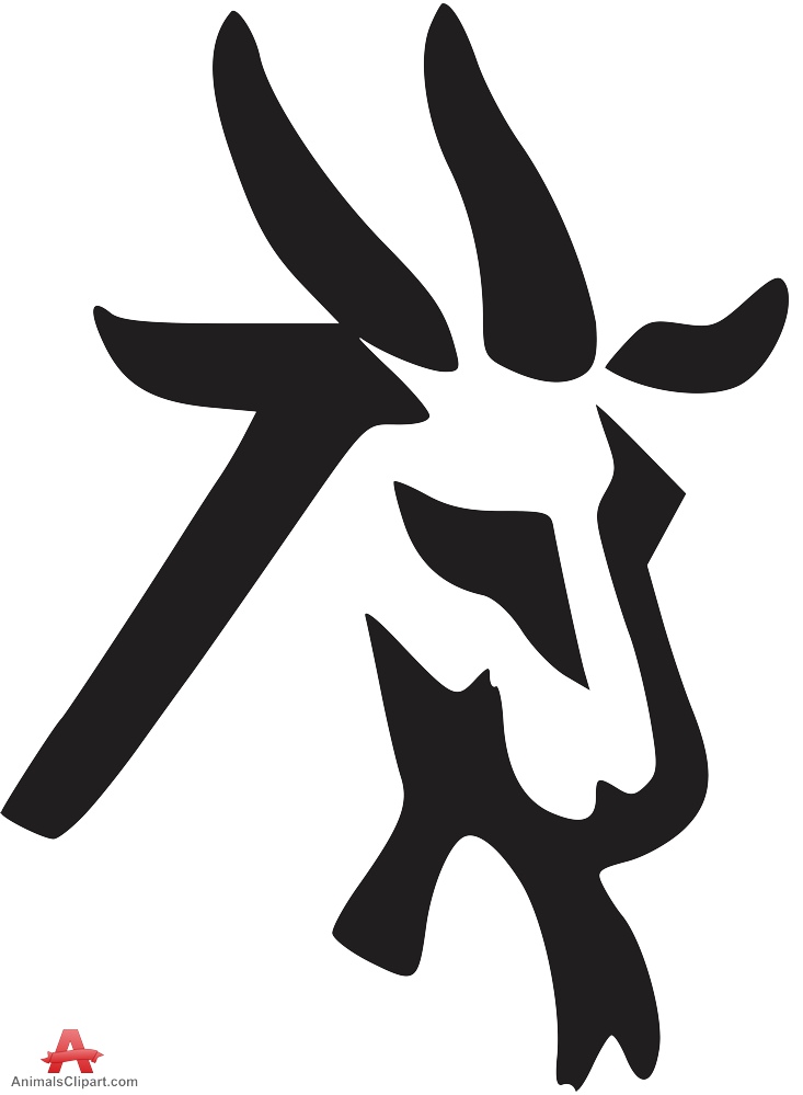 733x999 Goat Head Stencil Clipart Free Clipart Design Download