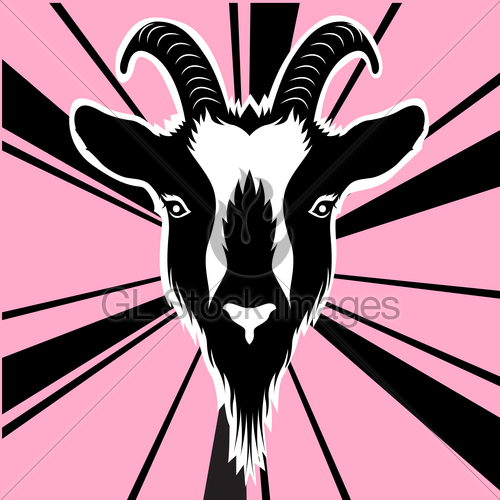 500x500 Goat Face Vector Silhouette Gl Stock Images