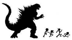 236x130 Godzilla Silhouette Vector Free
