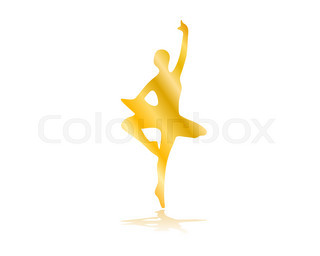 320x256 Girl Ballerina Silhouette Dance Ballet. Vector Illustration