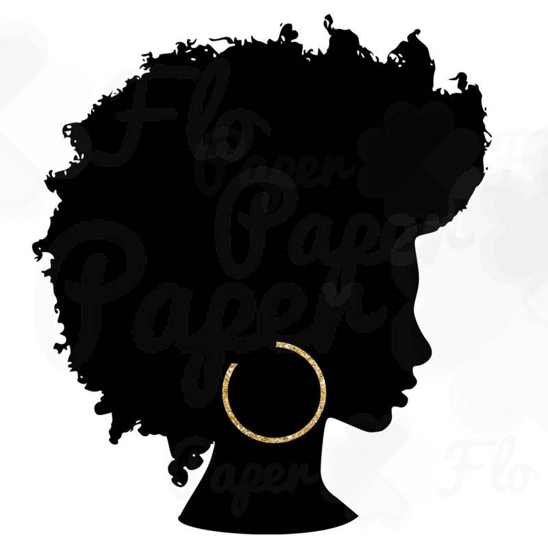 800x800 Afro Silhouette Png Gold Hoops Clip Art Black Natural Hair Png