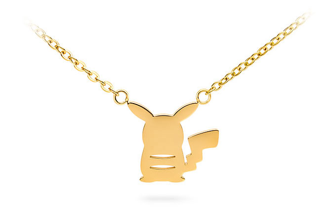 678x438 Pikachu Gold Back Silhouette Pendant Necklace