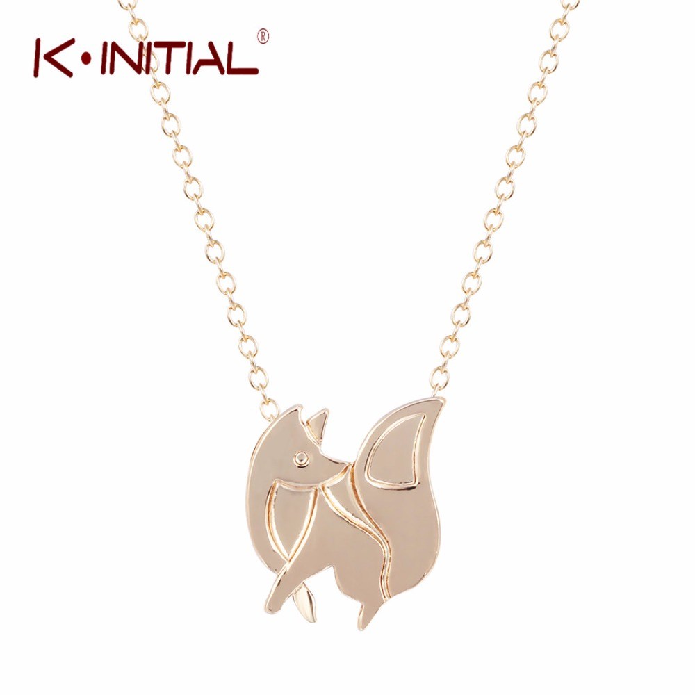 1000x1000 1pcs Gold Silver Baby Fox Shaped Silhouette Pendant