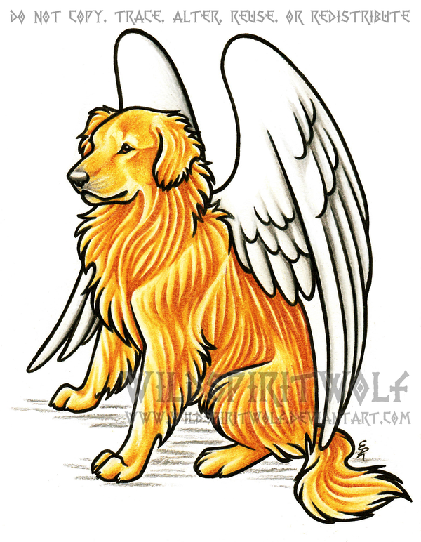 600x772 Golden Retriever Dog Memorial By Wildspiritwolf