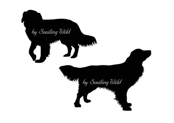 570x403 Golden Retriever Svg Silhouette Clipart Dog Cut File Printable