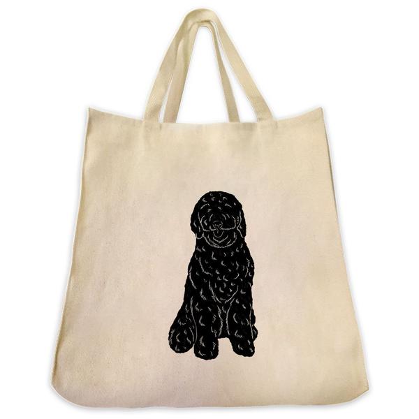 600x600 Goldendoodle Silhouette Full Body Design Large Cotton Canvas Tote