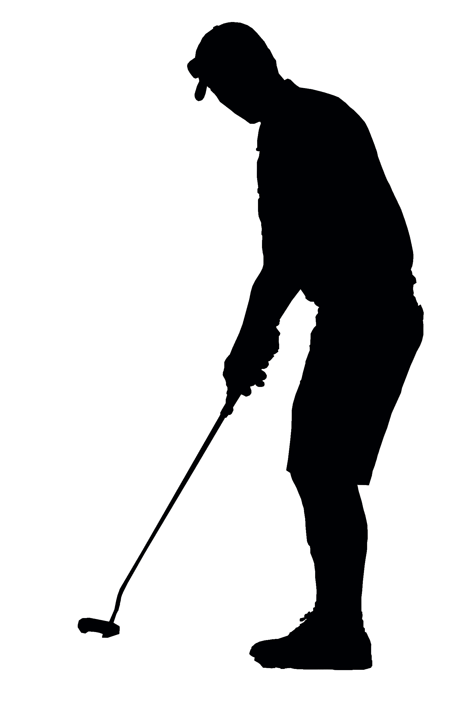 1666x2500 Golfer Black Silhouette Transparent Png
