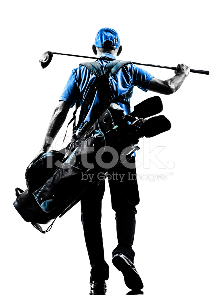 765x1024 Man Golfer Golfing Golf Bag Walking Silhouette Stock Photos