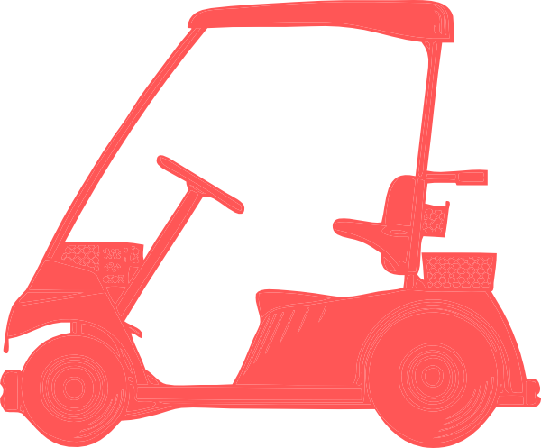 600x497 Golf Cart Cartoon Silhouette Clipart