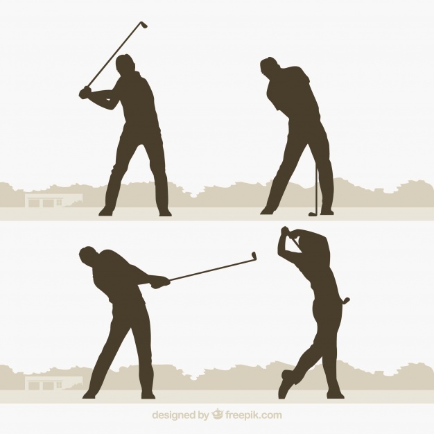 626x626 Golf Swings Collection With Silhouette In Flat Style Vector Free