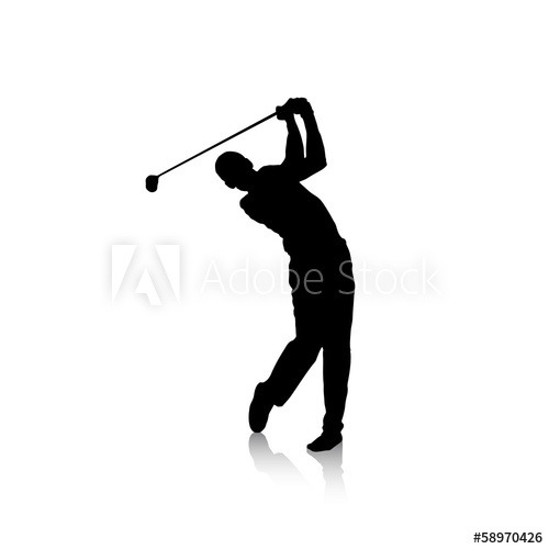 500x500 Vector Black Silhouette Of Golf