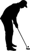 124x212 Golf Club And Golfers Silhouette Stock Vectors