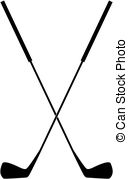 128x179 Golf Club Concept With Golfer Silhouette. Vector Golfing