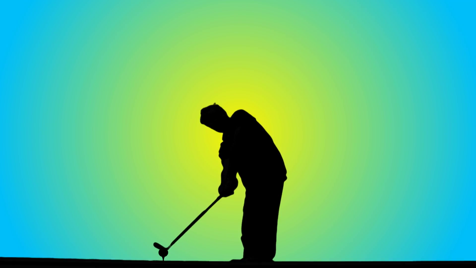 1920x1080 Golfer Silhouetted Against Bright Sun Blue Sky Abstract Background