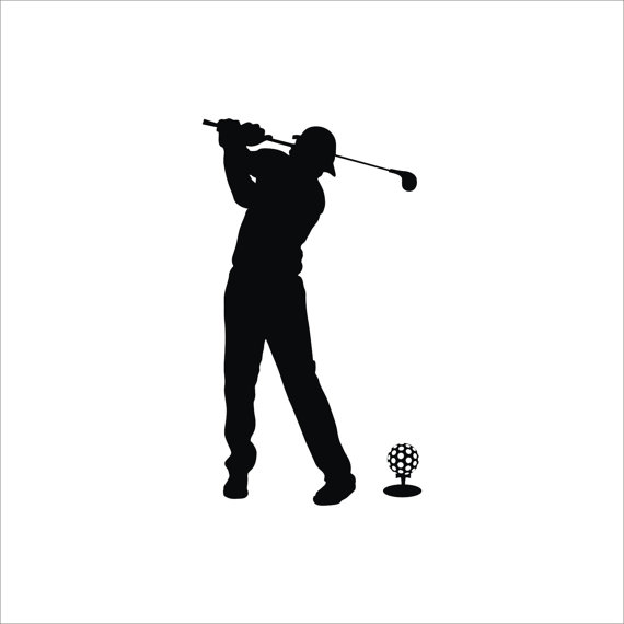 570x570 Golf Club And Ball Sport Game Man Silhouette By Vinyl2079decals