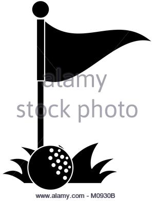 300x392 Golf Ball Accessory With Flag Vector Illustration Design Stock