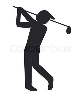 277x320 Golf Player Silhouette Vector Stock Vector Colourbox