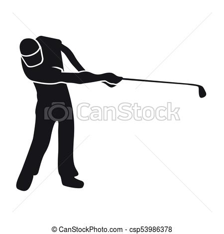450x470 Golf Player Silhouette. Silhoutte Of A Golf Player, Vector