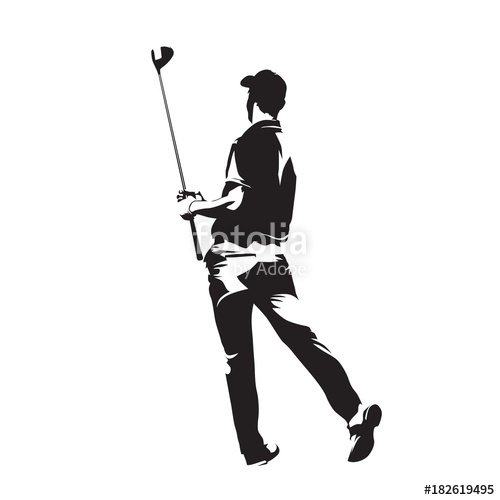 500x500 Golf Player Watching Ball After Golf Swing With His Driver