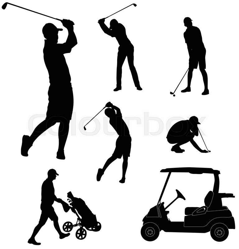 769x800 Golf Players Silhouettes