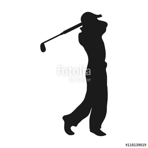 500x500 Flat Design Golf Player Icon Vector Illustration Stock Image