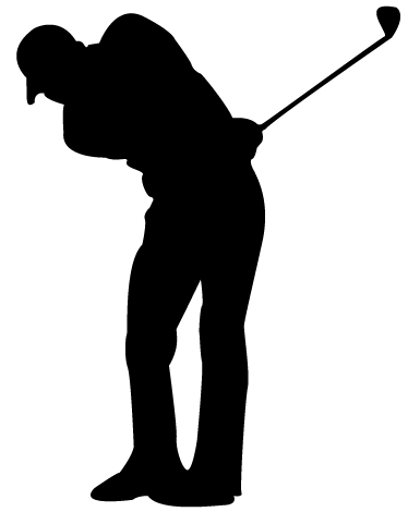 374x470 Golfer Silhouette Sticker