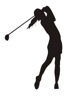 231x330 Female Golfer Silhouette 4 Decal Sticker