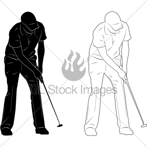 500x500 Golf Player Silhouette Gl Stock Images