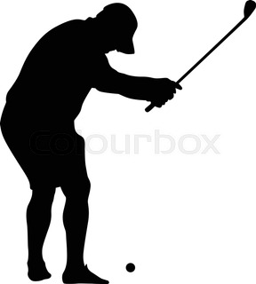 288x320 Golf Player Silhouette Vector Stock Vector Colourbox