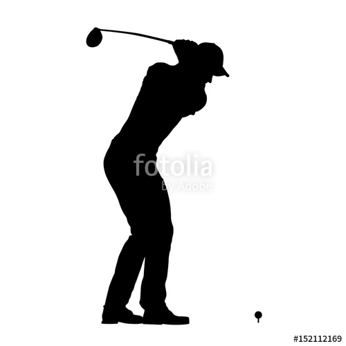 500x500 Golf Player Vector Isolated Silhouette Stock Image And Royalty