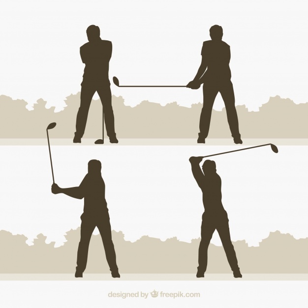 626x626 Golf Swings Collection With Silhouette In Flat Style Vector Free