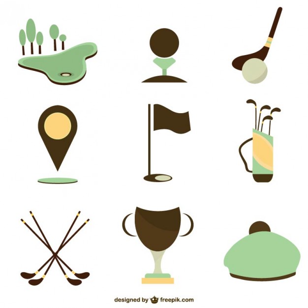 626x626 Set Of Golf Icons Vector Free Download