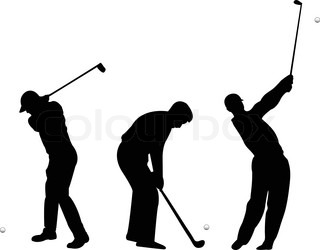 320x250 Golf Player Silhouette Vector Stock Vector Colourbox