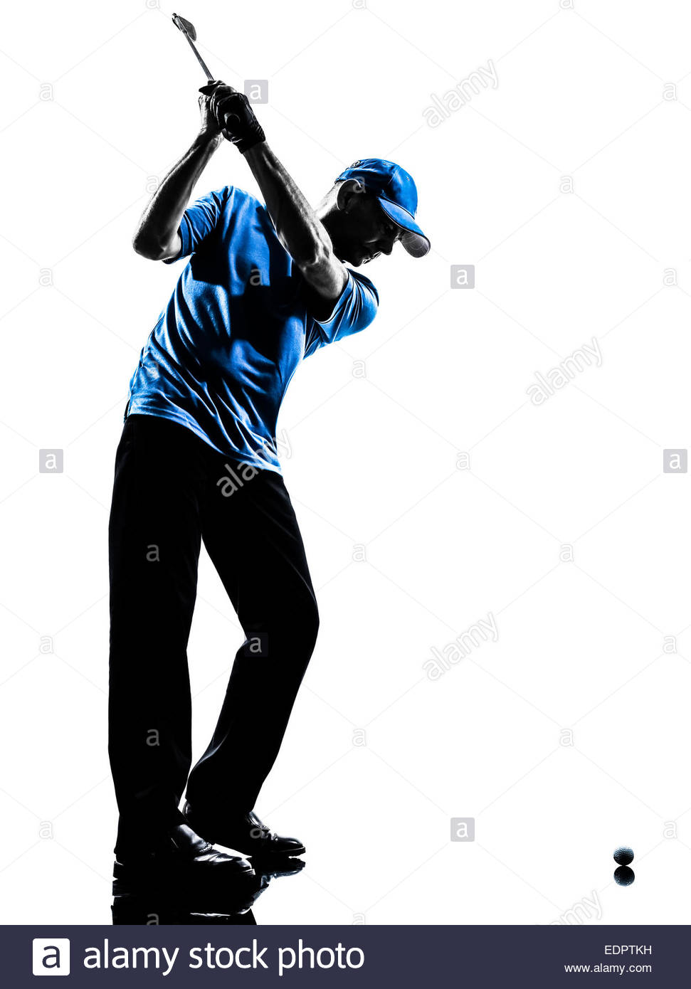 971x1390e Man Golfer Golfing Golf Swing In Silhouette Studio Isolated