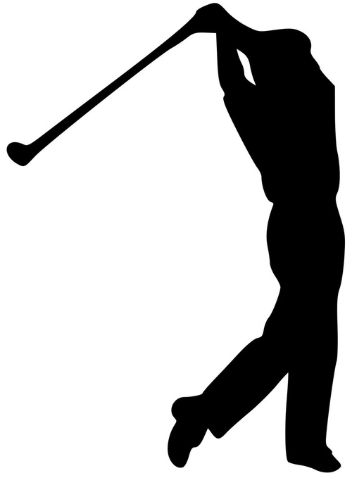 500x679 Golf Golfing Man Tee Shot Drive Swing Driver Vinyl Decal Sticker
