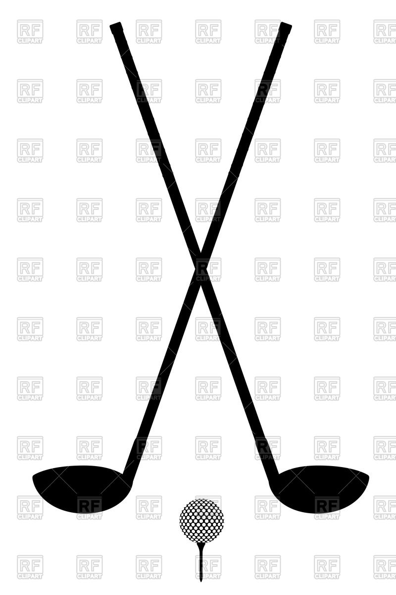 800x1200 Golf Club And Ball Silhouette Isolated On A White Background