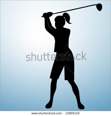 450x470 Lady Golfer Silhouette Clipart