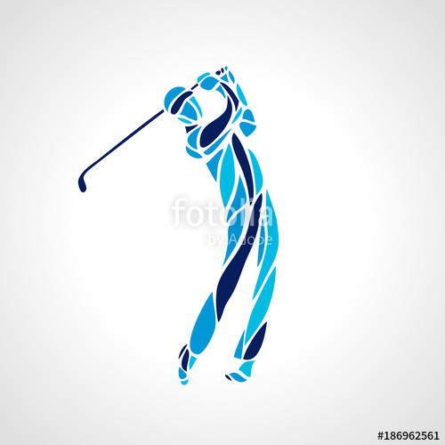 500x500 Silhouette Of Abstract Golf Player. Vector Eps10 Stock Image