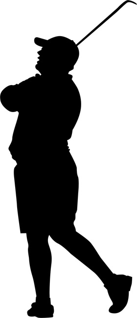 280x650 Golfing Silhouette 02 Stencils