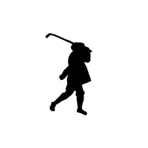 300x300 Golfer Silhouette Unmounted Rubber Stamp, Golf, Man Golfing