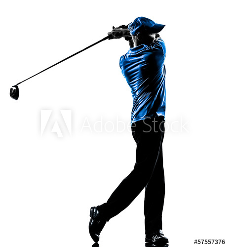 462x500 Man Golfer Golfing Golf Swing Silhouette