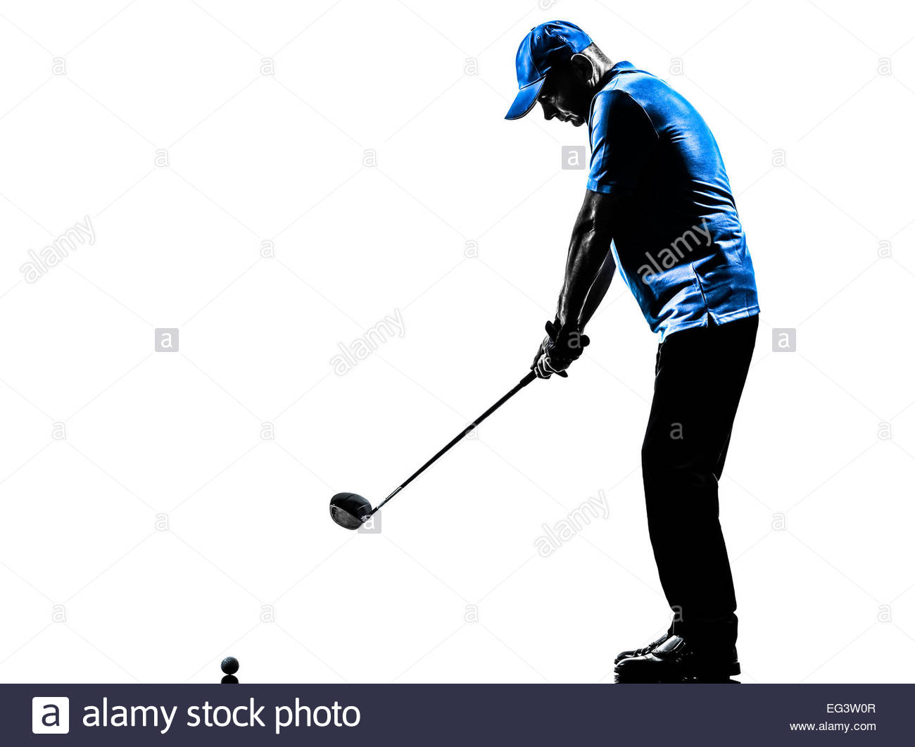1300x1061e Man Golfer Golfing Golf Swing In Silhouette Studio Isolated