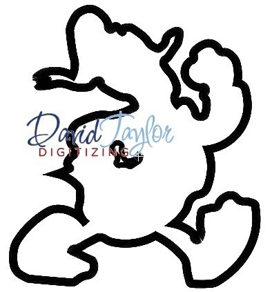 394x423 Silly Dog Silhouette Machine Applique Embroidery Design