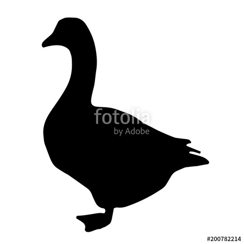 500x500 Black Silhouette Goose Vector Stock Image And Royalty Free