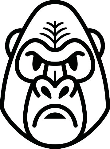 358x484 Gorilla Ape Monkey Face Stock Vectors